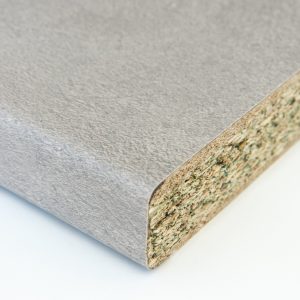 Πάγκος κουζίνας laminate γκρι 8052 με υφή τσιμεντοκονίας και στρογγυλεμένη ακμή postforming