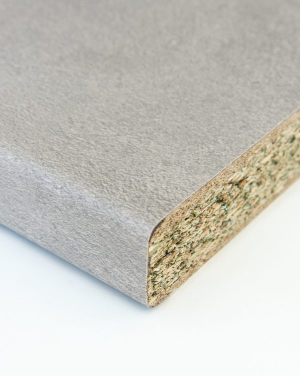 Πάγκος κουζίνας laminate γκρι 8052 με υφή τσιμεντοκονίας και στρογγυλεμένη ακμή postforming
