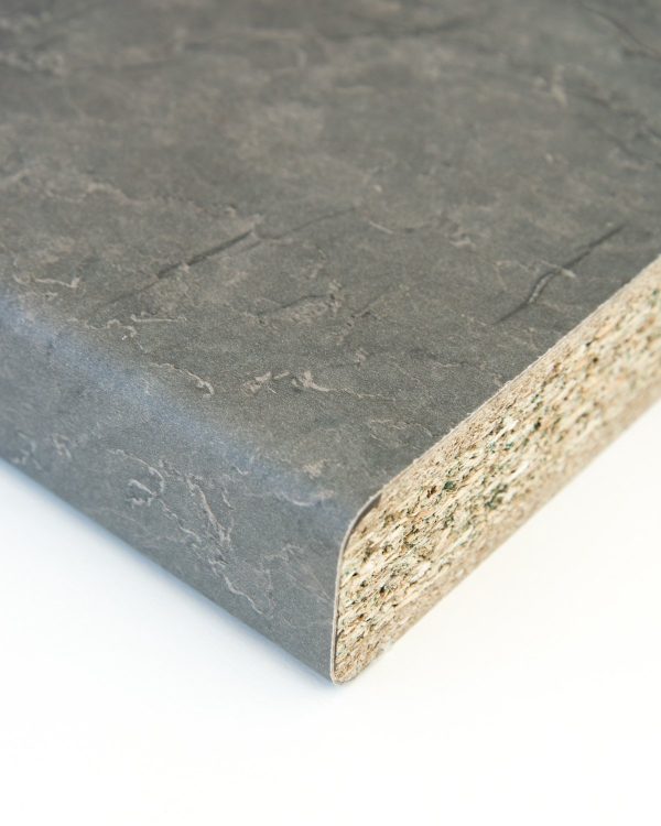 Πάγκος κουζίνας laminate σε ανθρακί απόχρωση με υφή πέτρας